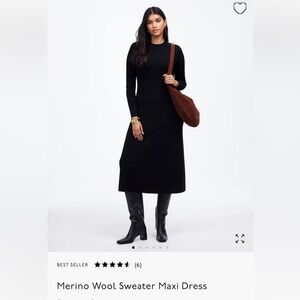 Madewell Black Merino Wool Maxi Dress